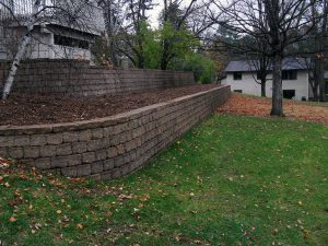 Large terraced retaining wall