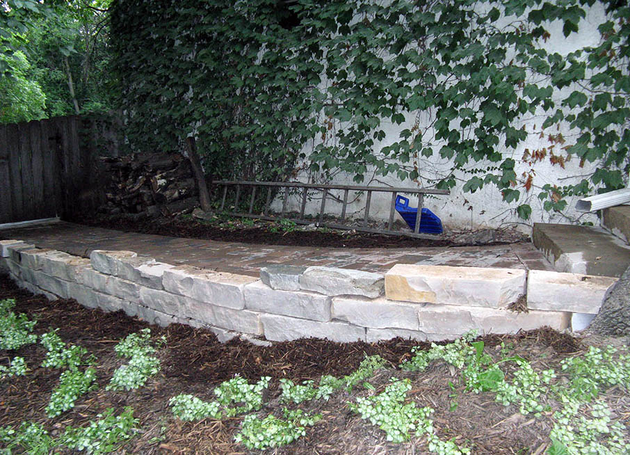 carved stone retaining wall